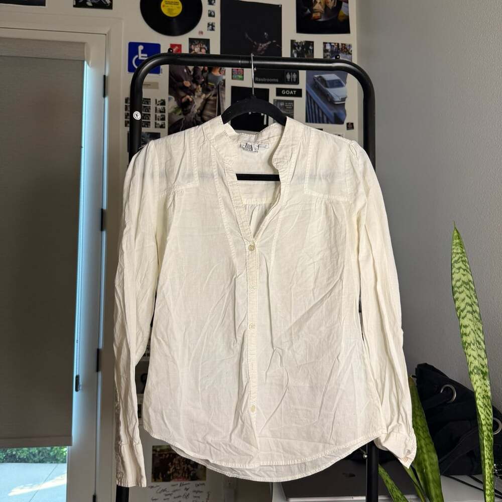 Ninety Illusion Blouse Cream Size Medium